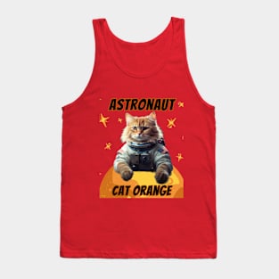 Astronaut Cat Orange Tank Top